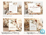 TEMPLETT wedding set Fall Rustic Wedding Invitation template dowload Set, wedding Bundle Templates, Diy Home printing wedding Kit Wboho109