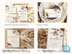 TEMPLETT wedding set Fall Rustic Wedding Invitation template dowload Set, wedding Bundle Templates, Diy Home printing wedding Kit Wboho109