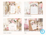 TEMPLETT  
 Hochzeitsset Elegantes romantisches Rosen-Hochzeitset Bundle Vorlagen Elegante Einladung Personalisierte Vorlage Kit Hochzeitseinladung Set Einladung Download9