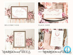 TEMPLETT  
 Hochzeitsset Moderne romantische Rosen Hochzeitsset Bundle Vorlagen Elegante Einladung Personalisierte Vorlage Kit Hochzeitsinvitation Set Einladung Download10