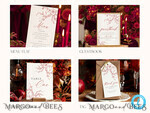 TEMPLETT wedding set Maroon Fall Boho Rustic Wedding Invitation template dowload Set, wedding  Bundle Templates, Diy Home printing wedding Kit9