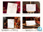 TEMPLETT wedding set Maroon Fall Boho Rustic Wedding Invitation template dowload Set, wedding  Bundle Templates, Diy Home printing wedding Kit9