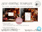 TEMPLETT wedding set Maroon Fall Boho Rustic Wedding Invitation template dowload Set, wedding  Bundle Templates, Diy Home printing wedding Kit9