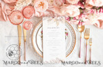 TEMPLETT  
 Hochzeitsdrucksachen Boho-Hochzeitsmenü-Vorlage, bearbeitbare Abendmenüs, Sofort-Download rustikale Hochzeitsmenüs, Gartenhochzeitsmenü druckbar, WPam55