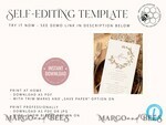 TEMPLETT wedding stationery Rustic Boho wedding menu template, dinner menu editable, Instant download Boho wedding menu Garden wedding menu Printable4