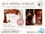 TEMPLETT  
 Hochzeitsdrucksachen Fall Dhalias Weinetikett Hochzeitsvorlage, Weinetikett Hochzeiten bearbeitbar, Sofortiger Download Modernes Weinetikett Hochzeitsgarten druckbar, Fal15