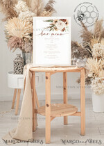 TEMPLETT wedding stationery Boho drink bar menu template, Drinks Signs editable, Instant download Modern Table Signs Garden Wedding Menu Sign  Printable, WBoho105