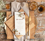 TEMPLETT wedding stationery Rustic wedding menu template, dinner menus editable, Instant download Boho wedding menus, Garden wedding menu Printable, boho105