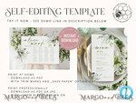 TEMPLETT  
 Hochzeitsdrucksachen Sage Green Tischkarte Vorlage, TENTED Platzkarten bearbeitbar, Sofort-Download Platzkarten Garten Druckbar, WGreen46