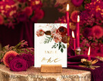 TEMPLETT  
 Hochzeitsdrucksachen Fall Maroon Tischnummernvorlage, Burgunder Gold Herbst. Diese digitale Download-Hochzeits-Tischnummern, Tischnummer Salbeigrün und Gold sowie Marsala-Vorlage ist perfekt für DIY-Hochzeiten.4