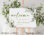 TEMPLETT wedding signs Green wedding welcome sign template, Instant download Greenery Wedding Sign, Garden Sign Set Printable, Minimalist Large Sign, WGreen44