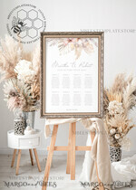 TEMPLETT wedding signs Boho Pampass wedding welcome sign template, Wedding Seating Chart Template, Printable Seating Chart Wedding, Chart Sign Poster, WPam54
