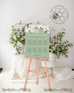 TEMPLETT  
 Hochzeitszeichen Grünes Hochzeit Willkommensschild Vorlage, Hochzeits Sitzplan Vorlage, Druckbare Sitzplan Hochzeit, Chart Schild Poster, WSpr35