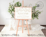 TEMPLETT  
 Hochzeitszeichen Boho Hochzeits Willkommensschild Vorlage, Sofortiger Download Grünes Hochzeits-Schild, Garten-Schild Set Druckbar, Minimalistisches Großschild, WGyp26