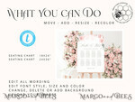 TEMPLETT wedding signs Boho Roses wedding welcome sign template, Wedding Seating Chart Template, Printable Seating Chart Wedding, Chart Sign Poster, WRom14