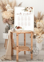 TEMPLETT wedding signs Boho Wedding Seating Chart Template, Wedding Seating Chart Template, Printable Seating Chart Wedding, Chart Sign Poster, WBoho105