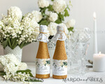 TEMPLETT  
 Brautparty Florale Brautdusche Champagnerflaschenetiketten Vorlage, Sofortdownload Grünpflanzen Brautdusche Geschenkanhänger, Garten Geschenkanhänger DIY WRoses554
