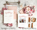TEMPLETT  
 Datum merken Romantische Save-the-Date-Karten-Vorlage, Sofort-Download Save-the-Date-Karte, Elegante Save-the-Date-Karten Set Druckbare WRosen85
