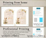 TEMPLETT baby shower Bunny Gender Neutral Baby Shower Invitation Template, Floral Bunny Instant Download Printable Invites Home Printing, Simple modern Card Set10