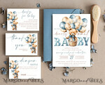 TEMPLETT  
 Babyparty Teddybär Baby Junge Baby Shower Einladungsvorlagen-Set Wir können kaum warten Windel-Lotterie Bücher, Sofort-Download Druckbare Einladungen Heimdruck9