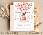 TEMPLETT  
 Babyparty Blush Pink Teddy Bear Baby Girl Shower Einladungsvorlage Set süßes kleines Mädchen auf dem Weg Windelverlosungsbücher Bogen Sofortiger Download Blush Pink bearbeitbare Einladung10