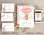 TEMPLETT  
 Babyparty Blush Pink Teddy Bear Baby Girl Shower Einladungsvorlage Set süßes kleines Mädchen auf dem Weg Windelverlosungsbücher Bogen Sofortiger Download Blush Pink bearbeitbare Einladung10