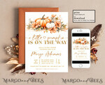 TEMPLETT baby shower Editable Fall Baby Shower Invitation Template Set Little  Pumpkin is on the way Diapper Raffle Books Instant Download Invites Gender Neutral10