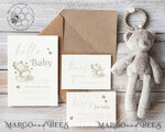 TEMPLETT baby shower Elephant Baby Shower Invitation Template download, Simple Baby Shower Boy Invitations Set,  Printable Invites Set Home Printing Boho Cards7