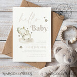 TEMPLETT baby shower Elephant Baby Shower Invitation Template download, Simple Baby Shower Boy Invitations Set,  Printable Invites Set Home Printing Boho Cards7