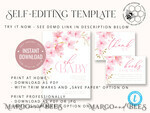TEMPLETT baby shower Cherry Blossom Baby Shower Invitation Template download suite, Baby Girl Invitations Set,  Printable Invites Home Printing Simple Boho Cards8