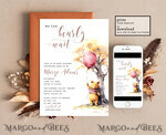 TEMPLETT  
 Babyparty Winnie Pooh Mädchen Babyparty Einladung Digitales Template Herbstset Wir können kaum warten, Windelverlosung Bücher Sofortdownload Druckbare Einladung10
