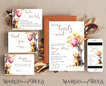 TEMPLETT  
 Babyparty Winnie Pooh Mädchen Babyparty Einladung Digitales Template Herbstset Wir können kaum warten, Windelverlosung Bücher Sofortdownload Druckbare Einladung10