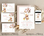 TEMPLETT  
 Babyparty Winnie Pooh Baby Shower Einladung Digital Vorlage Set Hunny Fall, wir können kaum warten Windellotterie Bücher Sofort-Download Druckbare Einladung10