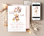 TEMPLETT  
 Babyparty Winnie Pooh Baby Shower Einladung Digital Vorlage Set Hunny Fall, wir können kaum warten Windellotterie Bücher Sofort-Download Druckbare Einladung10