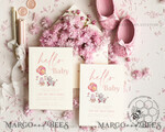 TEMPLETT  
 Babyparty Moderne Baby Shower Einladungsvorlage, Baby Shower Mädchen Einladungen Set, Sofortiger Download Druckbare Einladungen Heimdruck Einfache Boho Karten7