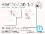 TEMPLETT  
 Babyparty Moderne Baby Shower Einladungsvorlage, Baby Shower Mädchen Einladungen Set, Sofortiger Download Druckbare Einladungen Heimdruck Einfache Boho Karten7