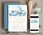 TEMPLETT baby shower Editable Twinkle Little Star Baby Boy Shower Invitation Template, Moon Stars Blue Invite Instant Download Wait Diaper Raffle Books Invites11