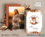 TEMPLETT  
 Babyparty Bearbeitbare Einladungsvorlage für die Baby-Dusche im Herbst Kleines wildes Wesen auf dem Weg Windelverlosung Bücher Sofortiger Download Einladung Geschlechtsneutraler Fuchs10