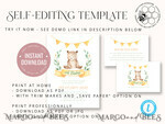 TEMPLETT  
 Babyparty Rustikale Baby Shower Einladungsvorlage, Sofortiger Download druckbare Einladungen für den Heimdruck, Einfaches Boho Baby Junge und Mädchen Shower Kartenset8
