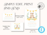 TEMPLETT  
 Babyparty Rustikale Baby Shower Einladungsvorlage, Sofortiger Download druckbare Einladungen für den Heimdruck, Einfaches Boho Baby Junge und Mädchen Shower Kartenset8
