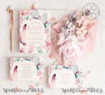 TEMPLETT  
 Babyparty Baby Shower Einladung Vorlage herunterladen Florale Schmetterling Baby Mädchen Einladungen Set Druckbare Einladungen Heimdruck Einfache florale Boho Karten8