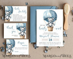 TEMPLETT  
 Babyparty Teddy Bär Baby Junge Baby Shower Einladungsvorlagen-Set Wir können kaum warten Windelverlosung Bücher, Sofortdownload druckbar Heißluftballonkorb10