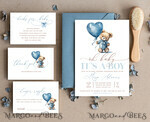 TEMPLETT baby shower Teddy Bear Baby Boy Shower Invitation Template Set We Can Bearly Wait Diaper Raffle Books, Instant Download Printable Invites Home Printing11