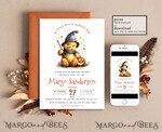TEMPLETT  
 Babyparty Winnie Pooh Baby Shower Einladung Digital Vorlage Set Halloween Herbst, Geschlechtsneutrale Windel-Raffle Bücher Sofort-Download Druckbare Einladung10