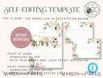 TEMPLETT baby shower Floral Baby Shower InvitationTemplate, Instant Download Printable Invites Home Printing, Simple modern baby shower  Card Set8