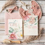 TEMPLETT  
 Babyparty Florale Einladungsvorlage für Baby-Mädchen-Feier, Sofort-Download druckbare Einladungen für den Heimdruck, Einfaches modernes Babyshower-Kartenset9
