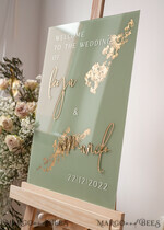 TABLE PLANS AND WEDDING WELCOME SIGNS plexi gold / velvet Acrylic Sage Green & Gold Wedding Welcome Sign, Painted Acrylic & gold Wedding Welcome Sign, Greenery Gold Plexi Wedding Welcome Sign,  Luxury Wedding Wedding Welcome Sign, Tuscany Wedding Signage Golden mirror Wedding Welcome Sign17