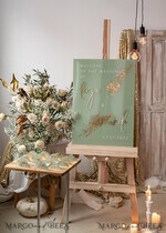 TABLE PLANS AND WEDDING WELCOME SIGNS plexi gold / velvet Acrylic Sage Green & Gold Wedding Welcome Sign, Painted Acrylic & gold Wedding Welcome Sign, Greenery Gold Plexi Wedding Welcome Sign,  Luxury Wedding Wedding Welcome Sign, Tuscany Wedding Signage Golden mirror Wedding Welcome Sign17