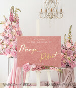 TABLE PLANS AND WEDDING WELCOME SIGNS plexi gold / velvet Luxury Velvet blush pink Wedding Welcome Sign, Golden Wedding Decor, Personalised Wedding Sign, Wedding Gift, Welcome Wedding Board BpPXSet15