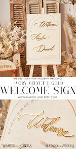 TABLE PLANS AND WEDDING WELCOME SIGNS plexi gold / velvet Arch Velvet Wedding Welcome Sign, Golden Wedding Decor, Personalised Wedding Sign, Elegant Welcome Wedding Board 46
